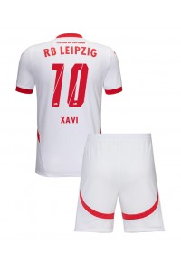 Fotbalové Dres RB Leipzig Xavi Simons #10 Dětské Domácí Oblečení 2024-25 Krátký Rukáv (+ trenýrky)